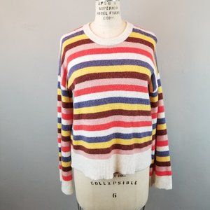 Madewell Colorful Striped Knit Pullover Crew Neck Sweater Women's Size XS